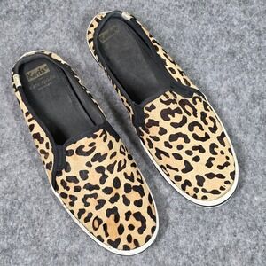 Keds Kate Spade Mule Leopard Calf Hair Slip On Sneakers Cheetah Animal Print 9.5